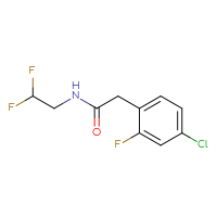 Chemical structure of 2-(4-chloro-2-fluorophenyl)-N-(2,2-difluoroethyl)acetamide - CSSB06416337133
