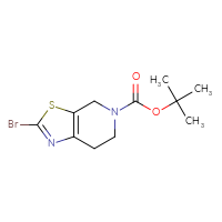 Chemical structure of tert-butyl 2-bromo-4H,5H,6H,7H-[1,3]thiazolo[5,4-c]pyridine-5-carboxylate - CSSB00010218356