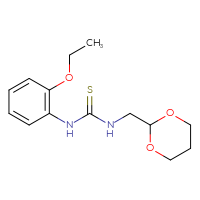 Chemical structure of 1-[(1,3-dioxan-2-yl)methyl]-3-(2-ethoxyphenyl)thiourea - CSSB21432526553