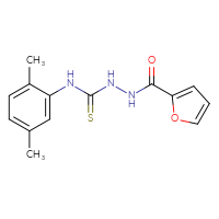 Chemical structure of N-{[(2,5-dimethylphenyl)carbamothioyl]amino}furan-2-carboxamide - CSSB00104184418