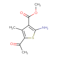 Chemical structure of methyl 5-acetyl-2-amino-4-methylthiophene-3-carboxylate - CSSB00000011781