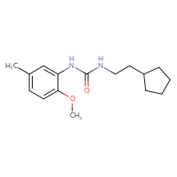 Chemical structure of 3-(2-cyclopentylethyl)-1-(2-methoxy-5-methylphenyl)urea - CSSB02026577416