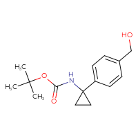 Chemical structure of tert-butyl N-{1-[4-(hydroxymethyl)phenyl]cyclopropyl}carbamate - CSSB03439267722