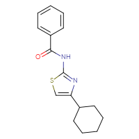 Chemical structure of N-(4-cyclohexyl-1,3-thiazol-2-yl)benzamide - CSSB00028094293