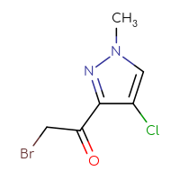 Chemical structure of 2-bromo-1-(4-chloro-1-methyl-1H-pyrazol-3-yl)ethan-1-one - CSSB00031776650