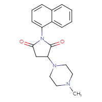 Chemical structure of 3-(4-methylpiperazin-1-yl)-1-(naphthalen-1-yl)pyrrolidine-2,5-dione - CSSB00121596597