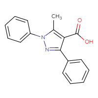 Chemical structure of 5-methyl-1,3-diphenyl-1H-pyrazole-4-carboxylic acid - CSSB00015184874