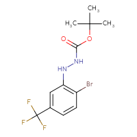 Chemical structure of N'-[2-bromo-5-(trifluoromethyl)phenyl](tert-butoxy)carbohydrazide - CSSB21331811974