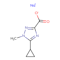 Chemical structure of sodium 5-cyclopropyl-1-methyl-1H-1,2,4-triazole-3-carboxylate - CSSB03437231620