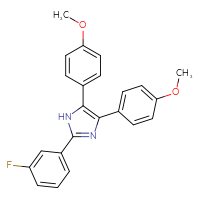 Chemical structure of 2-(3-fluorophenyl)-4,5-bis(4-methoxyphenyl)-1H-imidazole - CSSB00160260022