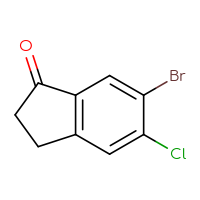 Chemical structure of 6-bromo-5-chloro-2,3-dihydro-1H-inden-1-one - CSSB00010133531