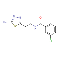 Chemical structure of N-[2-(5-amino-1,3,4-thiadiazol-2-yl)ethyl]-3-chlorobenzamide - CSSB00020597396