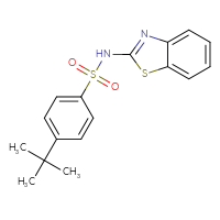 Chemical structure of N-(1,3-benzothiazol-2-yl)-4-tert-butylbenzene-1-sulfonamide - CSSB00026679345