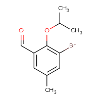 Chemical structure of 3-bromo-5-methyl-2-(propan-2-yloxy)benzaldehyde - CSSB00021402981