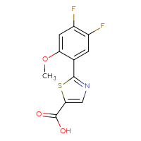 Chemical structure of 2-(4,5-difluoro-2-methoxyphenyl)-1,3-thiazole-5-carboxylic acid - CSSB02198300080
