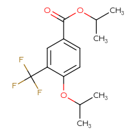 Chemical structure of propan-2-yl 4-(propan-2-yloxy)-3-(trifluoromethyl)benzoate - CSSB14948215410