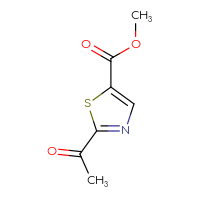 Chemical structure of methyl 2-acetyl-1,3-thiazole-5-carboxylate - CSSB00010736434