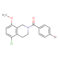 Chemical structure of 2-(4-bromobenzoyl)-5-chloro-8-methoxy-1,2,3,4-tetrahydroisoquinoline - CSSB15509241147