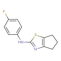 Chemical structure of N-(4-fluorophenyl)-4H,5H,6H-cyclopenta[d][1,3]thiazol-2-amine - CSSB00134769308