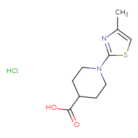 Chemical structure of 1-(4-methyl-1,3-thiazol-2-yl)piperidine-4-carboxylic acid hydrochloride - CSSB06630658247
