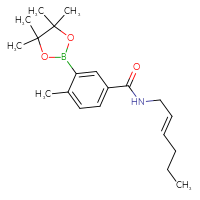 Chemical structure of N-[(2E)-hex-2-en-1-yl]-4-methyl-3-(4,4,5,5-tetramethyl-1,3,2-dioxaborolan-2-yl)benzamide - CSSB02533514411