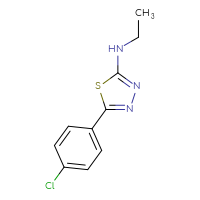 Chemical structure of 5-(4-chlorophenyl)-N-ethyl-1,3,4-thiadiazol-2-amine - CSSB00000186203