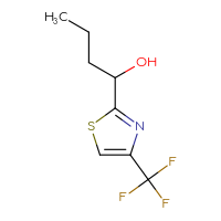 Chemical structure of 1-[4-(trifluoromethyl)-1,3-thiazol-2-yl]butan-1-ol - CSSB02495903974
