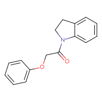 Chemical structure of 1-(2,3-dihydro-1H-indol-1-yl)-2-phenoxyethan-1-one - CSSB00046081713