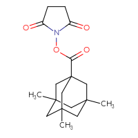 Chemical structure of 2,5-dioxopyrrolidin-1-yl 3,5,7-trimethyladamantane-1-carboxylate - CSSB20269749093