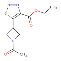 Chemical structure of ethyl 5-(1-acetylazetidin-3-yl)-1,2,3-thiadiazole-4-carboxylate - CSSB21291565014