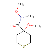 Chemical structure of N,4-dimethoxy-N-methylthiane-4-carboxamide - CSSB03333931426