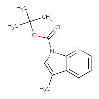 Chemical structure of tert-butyl 3-methyl-1H-pyrrolo[2,3-b]pyridine-1-carboxylate - CSSB00160486419