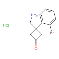 Chemical structure of 3-(aminomethyl)-3-(2-bromophenyl)cyclobutan-1-one hydrochloride - CSSB00102955413