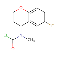 Chemical structure of N-(6-fluoro-3,4-dihydro-2H-1-benzopyran-4-yl)-N-methylcarbamoyl chloride - CSSB06263497621