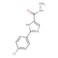 Chemical structure of 2-(4-chlorophenyl)-N-methyl-1H-imidazole-5-carboxamide - CSSB15027970955