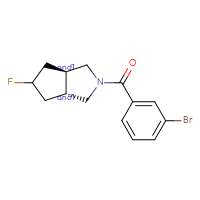 Chemical structure of rac-(3aR,6aR)-2-(3-bromobenzoyl)-5-fluoro-octahydrocyclopenta[c]pyrrole - CSSB21432534891