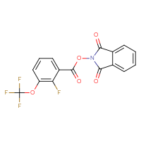 Chemical structure of 1,3-dioxo-2,3-dihydro-1H-isoindol-2-yl 2-fluoro-3-(trifluoromethoxy)benzoate - CSSB06270216222