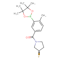 Chemical structure of (3R)-3-fluoro-1-[4-methyl-3-(4,4,5,5-tetramethyl-1,3,2-dioxaborolan-2-yl)benzoyl]pyrrolidine - CSSB00265628698