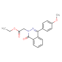 Chemical structure of ethyl 2-[4-(4-methoxyphenyl)-1-oxo-1,2-dihydrophthalazin-2-yl]acetate - CSSB00025731133