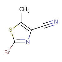 Chemical structure of 2-bromo-5-methyl-1,3-thiazole-4-carbonitrile - CSSB00010127909