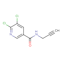 Chemical structure of 5,6-dichloro-N-(prop-2-yn-1-yl)pyridine-3-carboxamide - CSSB00000175979