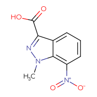 Chemical structure of 1-methyl-7-nitro-1H-indazole-3-carboxylic acid - CSSB00010296035