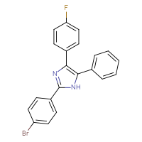 Chemical structure of 2-(4-bromophenyl)-4-(4-fluorophenyl)-5-phenyl-1H-imidazole - CSSB21531601512