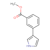 Chemical structure of methyl 3-(1H-pyrrol-3-yl)benzoate - CSSB03555043785