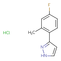 Chemical structure of 3-(4-fluoro-2-methylphenyl)-1H-pyrazole hydrochloride - CSSB14873767212