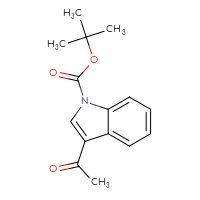 Chemical structure of tert-butyl 3-acetyl-1H-indole-1-carboxylate - CSSB00010408890