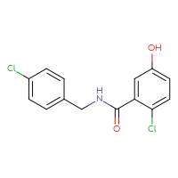 Chemical structure of 2-chloro-N-[(4-chlorophenyl)methyl]-5-hydroxybenzamide - CSSB00036748018