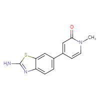 Chemical structure of 4-(2-amino-1,3-benzothiazol-6-yl)-1-methyl-1,2-dihydropyridin-2-one - CSSB06594489390