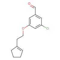 Chemical structure of 3-chloro-5-[2-(cyclopent-1-en-1-yl)ethoxy]benzaldehyde - CSSB14949060763