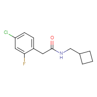 Chemical structure of 2-(4-chloro-2-fluorophenyl)-N-(cyclobutylmethyl)acetamide - CSSB06417998226